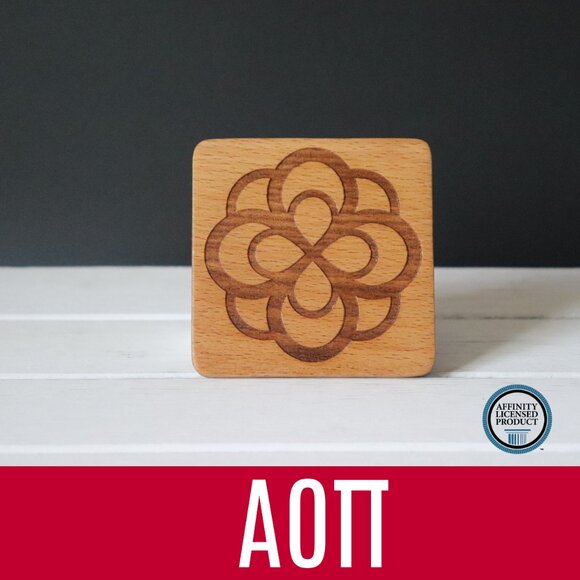 Alpha Omicron Pi Rose (Set of 4 Coasters) - Picture 1 of 4